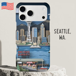 Seattle Washington América Arte en Papel en Capas