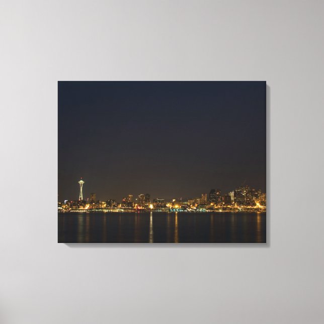 Seattle, Washington en el lienzo nocturno de 3 pan (Anverso)