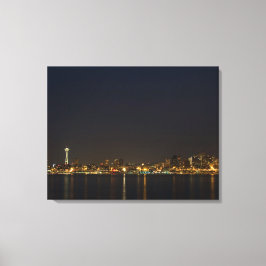 Seattle, Washington en el lienzo nocturno de 3 pan