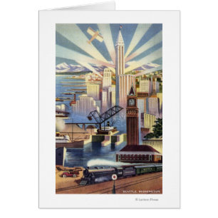 Seattle, Washington - vista del centro de la