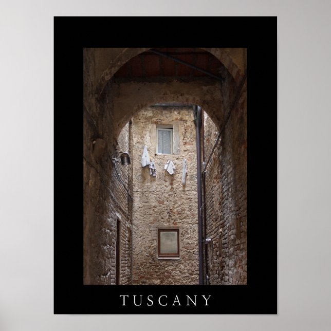 Secado de ropa en pósters negro de Toscana (Frente)