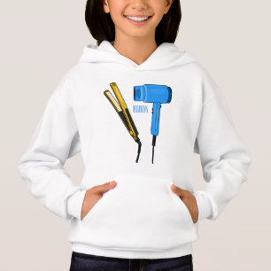 Secador de pelo y ilustracion de alisador de pelo