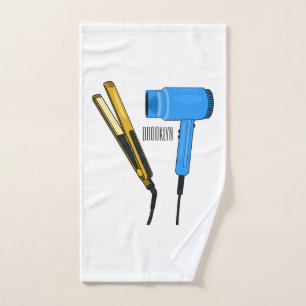 Secador de pelo y ilustracion de alisador de pelo