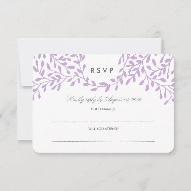 Secret Garden Wedding RSVP - Orquídea (Anverso)