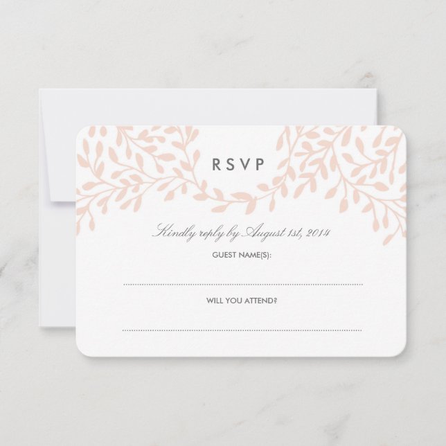 Secret Garden Wedding RSVP - Rubor (Anverso)