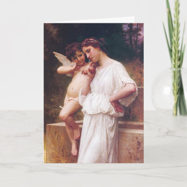 "Secreto de amor" de Bouguereau - Tarjeta (Anverso)
