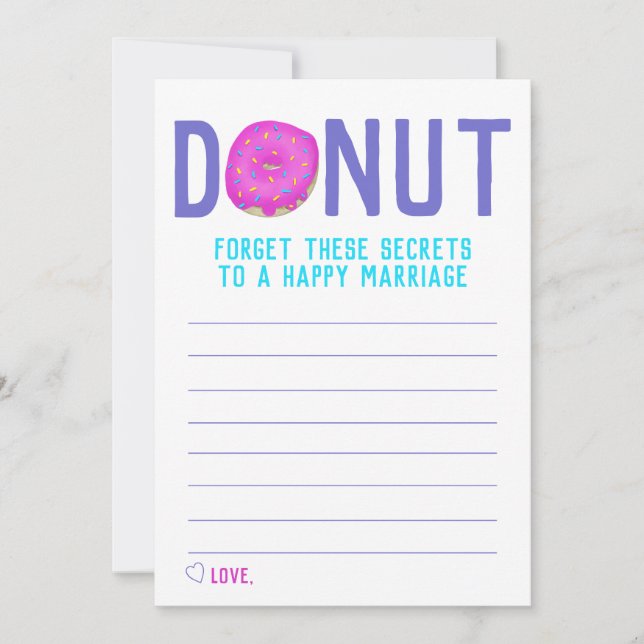 Secretos de una tarjeta de consejo de Boda matrimo (Anverso)