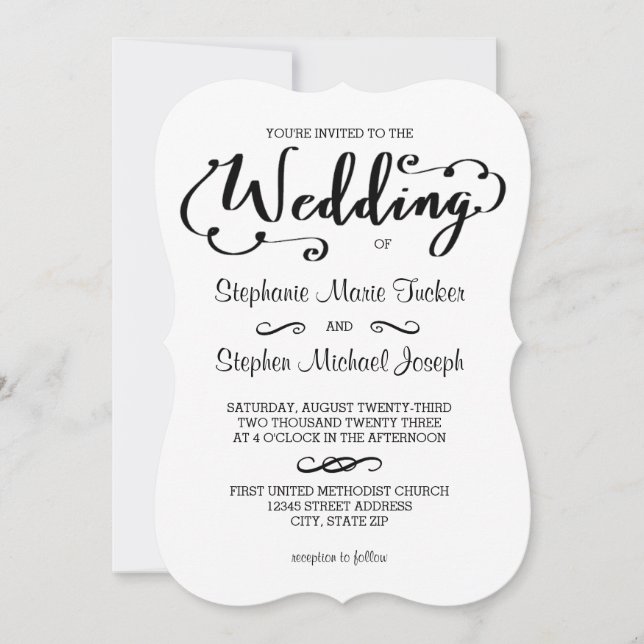 Secuencia de comandos de Boda - Invitación de matr (Anverso)