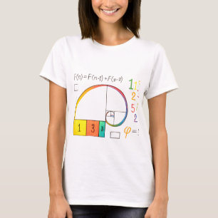 Secuencia de Fibonacci y Camiseta de Matemáticas d
