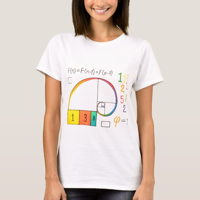 Secuencia de Fibonacci y Camiseta de Matemáticas d (Anverso)
