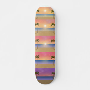 Secuencia de puesta de sol en la playa: Skateboard
