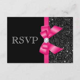 Secuencias de negro impresas y RSVP de arco rosado