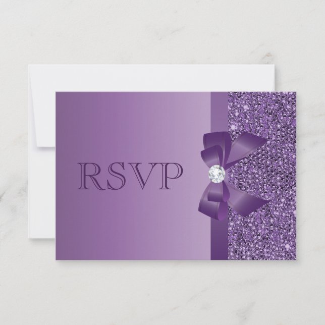 Secuencias impresas púrpura, RSVP de Bow y Diamant (Anverso)