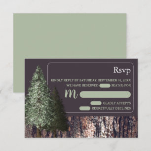 secuoyas y cortezas, RSVP de boda rústica