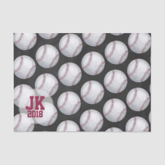 Seda 03 de 12 Papel de tejidos del patrón de béisbol