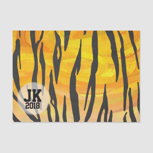 Seda 03 de 12 Tigre Patrón de papel de tejidos (Anverso)