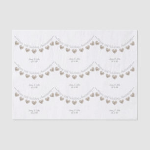 Seda 13.º Boda Aniversario de papel de tejido cardíaco 