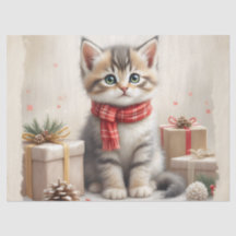 18# Navidades de papel de tejidos Kitty