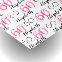 60.º cumpleaños Papel de tejidos Personalizado ros
