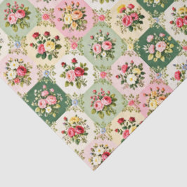 Seda 6 viñetas florales vintage en papel de seda.