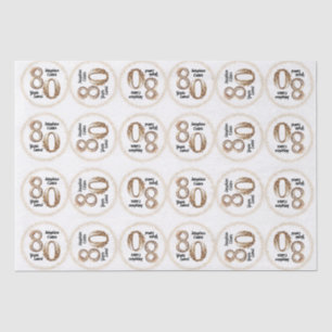 Seda 80.º Papel de los tejidos de cumpleaños