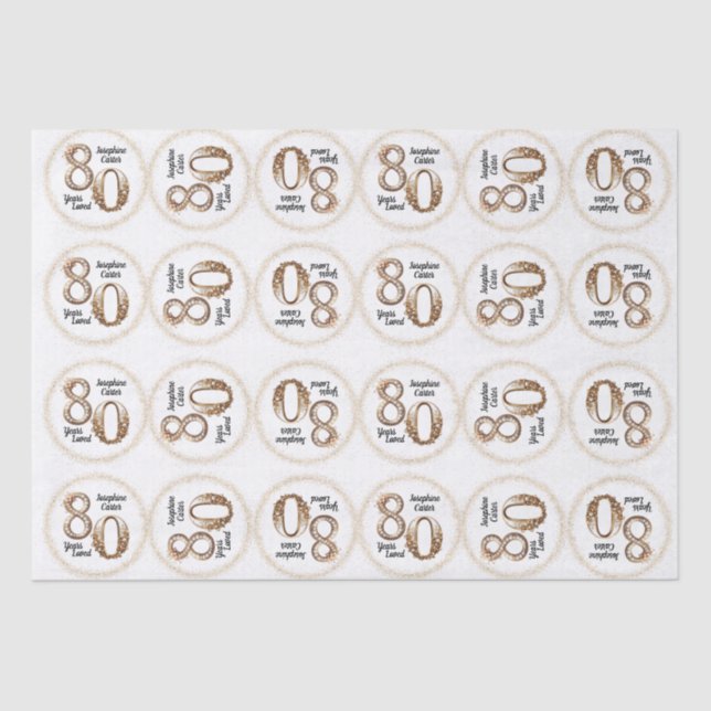 Seda 80.º Papel de los tejidos de cumpleaños (Anverso)