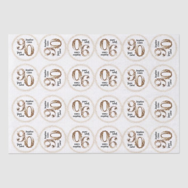 Seda 90.º Papel de los tejidos de cumpleaños (Anverso)