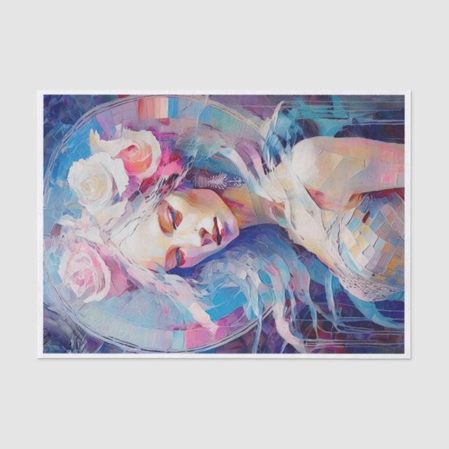 Seda Alma de un ángel, Collage de papel pastel (Anverso)
