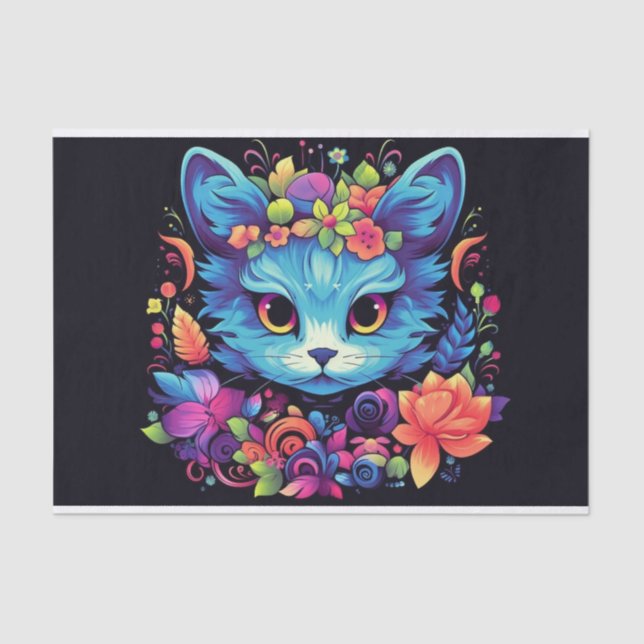 Seda Amantes de los gatos de Cuaderno Decoupage Papel d (Anverso)