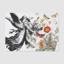 ÁNGEL DE Papel Tejido CON FLORES