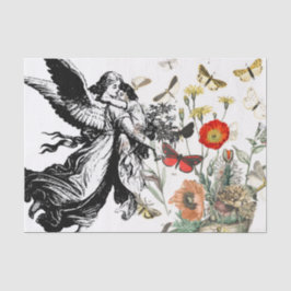 Seda ÁNGEL DE Papel Tejido CON FLORES