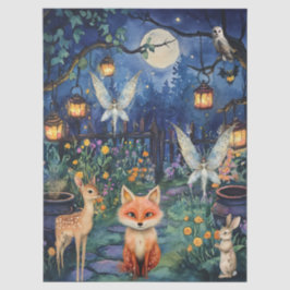 Seda Animales caprichosos del bosque y papel de decoupa