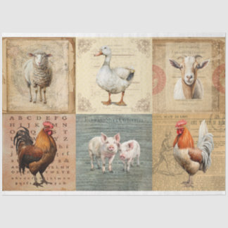 Seda Animales de granja 2 en papel desvalijador de teji