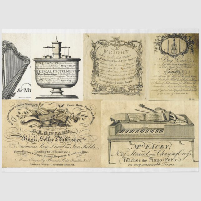 Seda Anuncios de instrumentos musicales papel descatalo (Anverso)