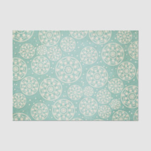 Seda Aqua Snowflake Círculos Papel de tejidos