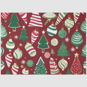 Seda árbol de navidad adornos de caramelos papel de tej