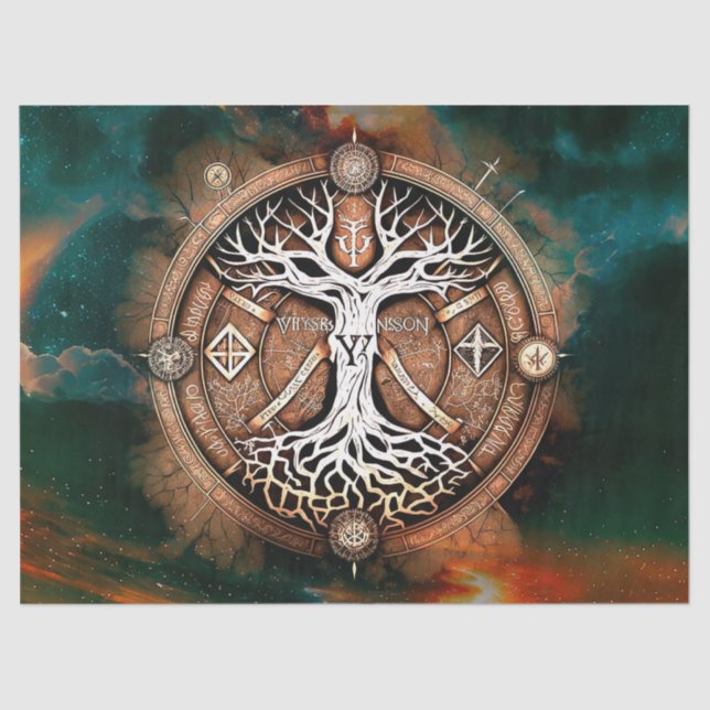 Seda Árbol de vida Papel de discusión de descomposición (Anverso)