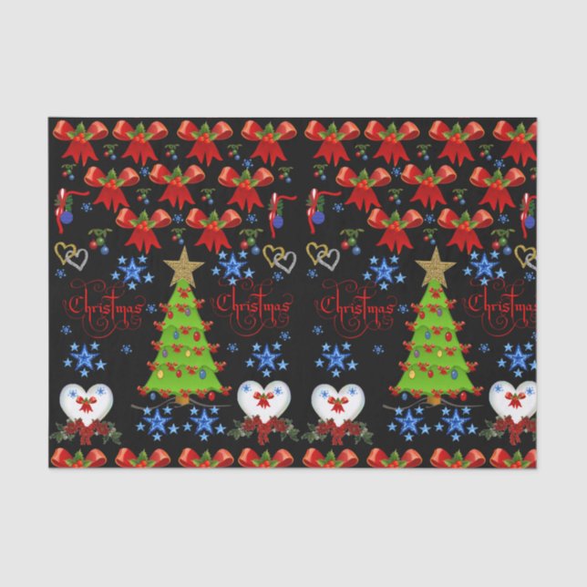 Seda Árboles de navidad de papel decorativo (Anverso)