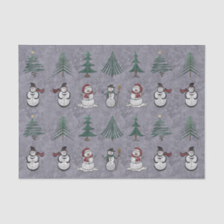 Seda Árboles de Navidad y papel de cuchara de nieve