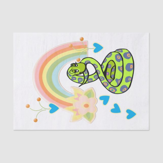 Seda Arcoiris de serpiente de papel de tejidos (Anverso)