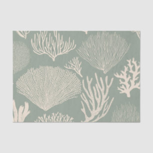 Seda Arrecife de coral en papel de tejido de salvia