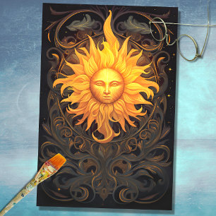 Seda Art Nouveau Sun 1 Papel de descomposición