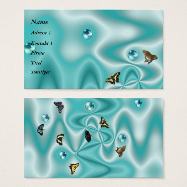 Seda azur con perlas y mariposa (Anverso y reverso)