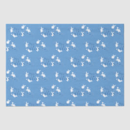 Seda ¡Bailar conejitos es un chico! Papel de tono azul