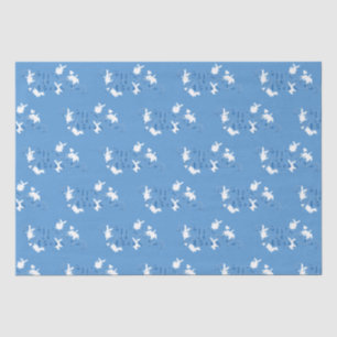 Seda ¡Bailar conejitos es un chico! Papel de tono azul