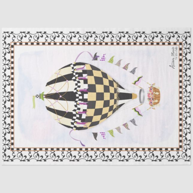 Seda Balón de aire caliente Papel de deshielo caprichos (Anverso)