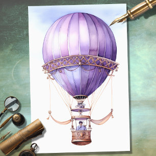 Seda Balón de aire caliente Steampunk 1 Papel de descom