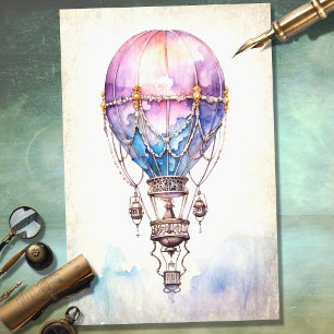 Seda Balón de aire caliente Steampunk 2 Papel de descom