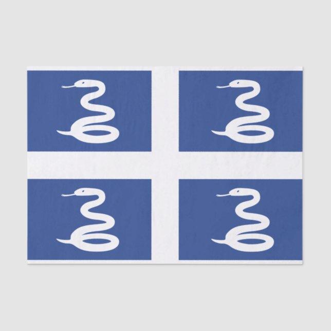 Seda Bandera del papel de tejidos de Martinica (Anverso)