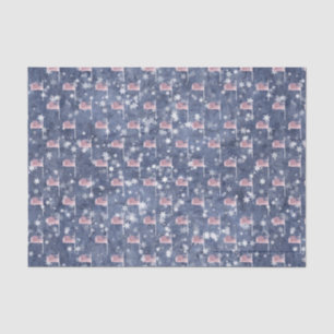 Seda Bandera estadounidense Aglow, papel de tejido este